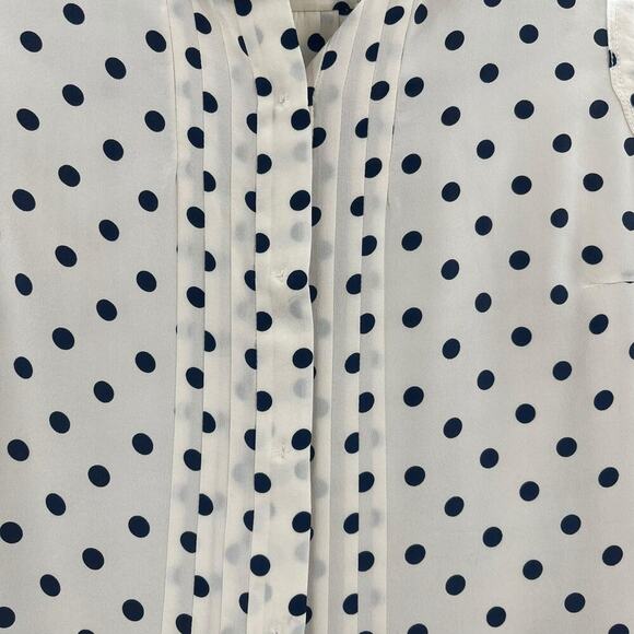 TORY BURCH Graham Tapioca Monde Dress Cream Black Polka Dot Snap Belted Size 8 - Picture 7 of 15